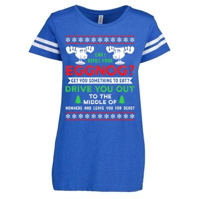 Can I Refill Your Eggnog Funny Christmas quote Enza Ladies Jersey Football T-Shirt