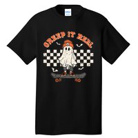 Creep It Real Skateboarding Ghost Retro Halloween Costume Tall T-Shirt