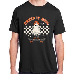 Creep It Real Skateboarding Ghost Retro Halloween Costume Adult ChromaSoft Performance T-Shirt