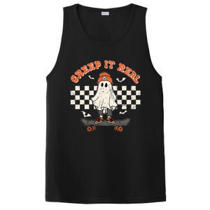 Creep It Real Skateboarding Ghost Retro Halloween Costume PosiCharge Competitor Tank