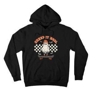 Creep It Real Skateboarding Ghost Retro Halloween Costume Tall Hoodie