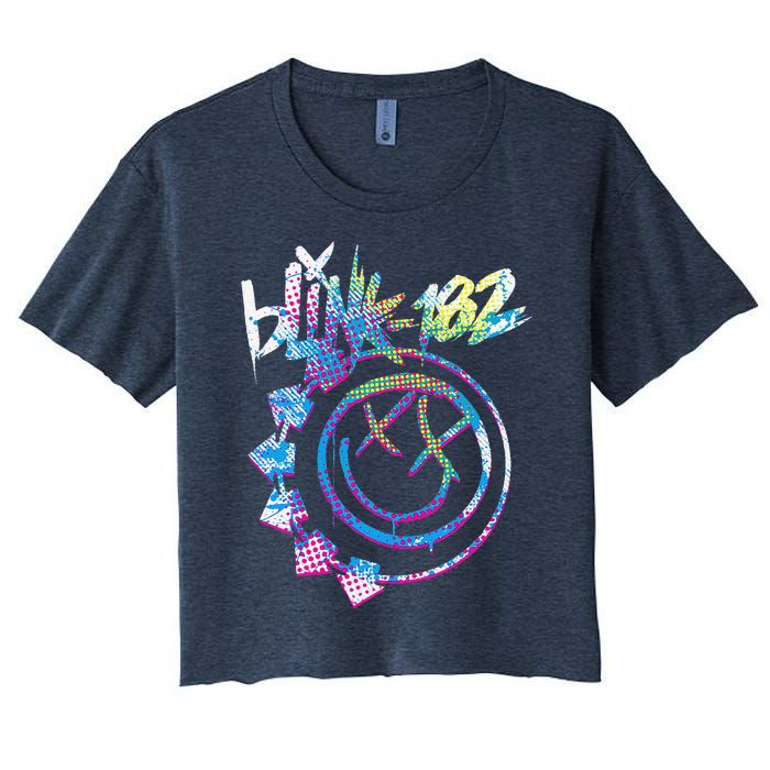 Colourful Inset Rock Music By Rock Off Women's Crop Top Tee