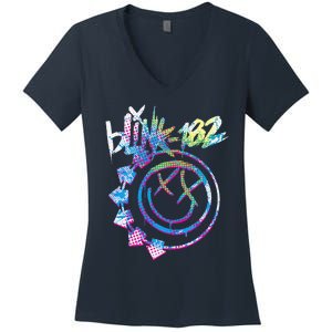 Colourful Inset Rock Music By Rock Off Women's V-Neck T-Shirt