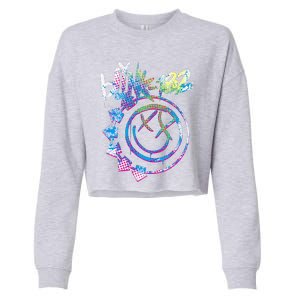 Colourful Inset Rock Music By Rock Off Cropped Pullover Crew