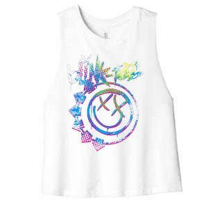 Colourful Inset Rock Music By Rock Off Women's Racerback Cropped Tank