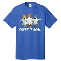 Creep It Real Funny Skateboard Ghost Retro Halloween Gift Tall T-Shirt