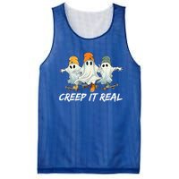 Creep It Real Funny Skateboard Ghost Retro Halloween Gift Mesh Reversible Basketball Jersey Tank