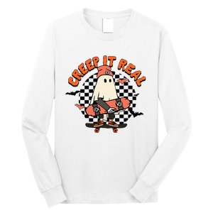 Creep It Real Ghost Halloween Sweating Sucks Skeleton  Long Sleeve Shirt