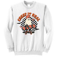 Creep It Real Ghost Halloween Sweating Sucks Skeleton  Sweatshirt