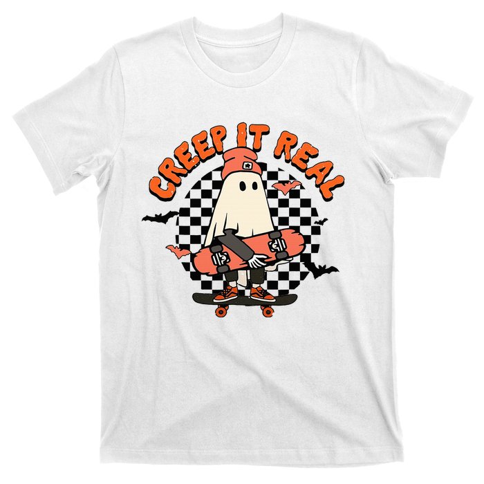 Creep It Real Ghost Halloween Sweating Sucks Skeleton  T-Shirt