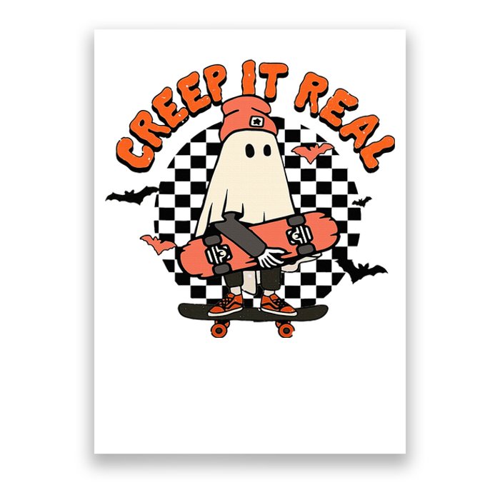 Creep It Real Ghost Halloween Sweating Sucks Skeleton  Poster