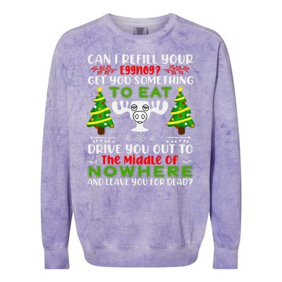 Can I Refill Your Eggnog Funny Christmas Vacation Colorblast Crewneck Sweatshirt