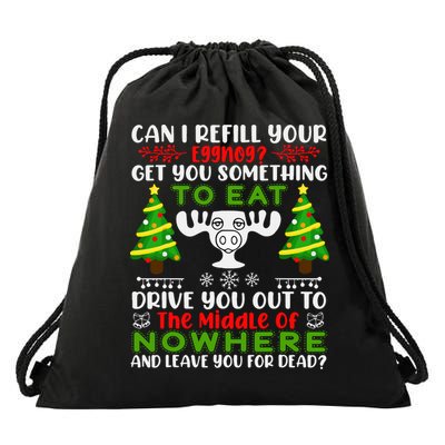 Can I Refill Your Eggnog Funny Christmas Vacation Drawstring Bag