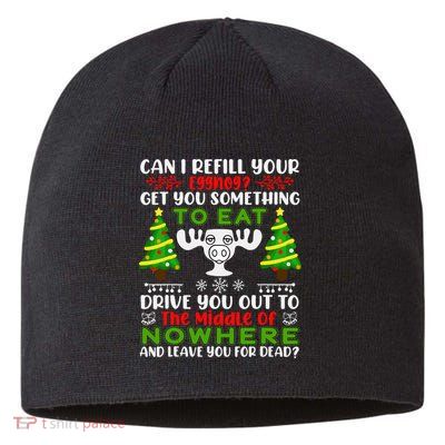 Can I Refill Your Eggnog Funny Christmas Vacation Sustainable Beanie