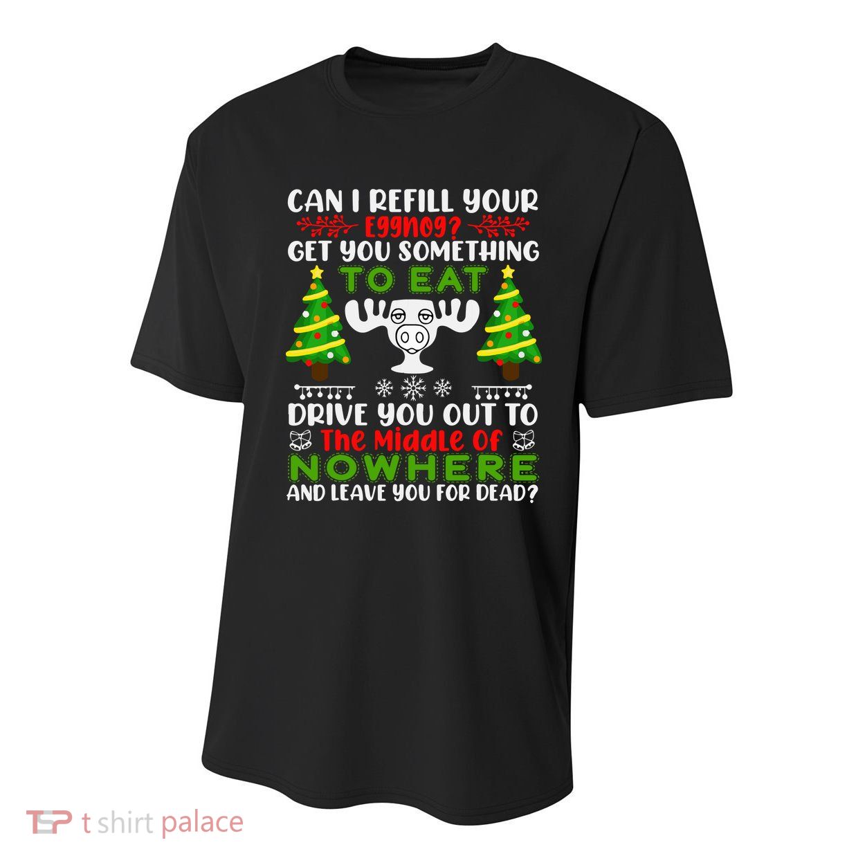 Can I Refill Your Eggnog Funny Christmas Vacation Youth Performance Sprint T-Shirt