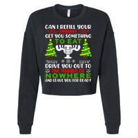 Can I Refill Your Eggnog Funny Christmas Vacation Cropped Pullover Crew