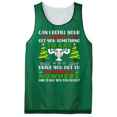 Can I Refill Your Eggnog Funny Christmas Vacation Mesh Reversible Basketball Jersey Tank