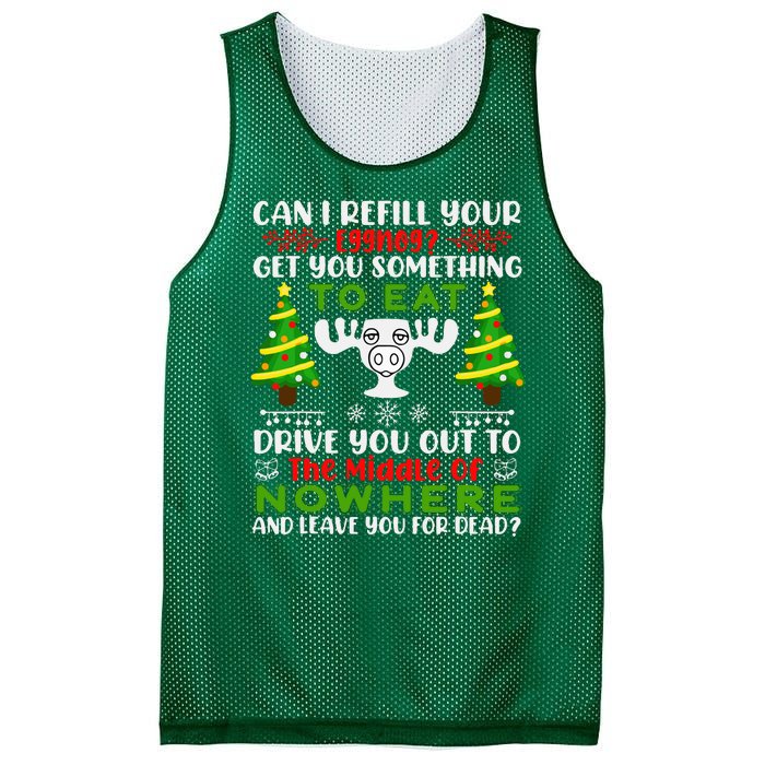 Can I Refill Your Eggnog Funny Christmas Vacation Mesh Reversible Basketball Jersey Tank