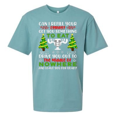 Can I Refill Your Eggnog Funny Christmas Vacation Sueded Cloud Jersey T-Shirt