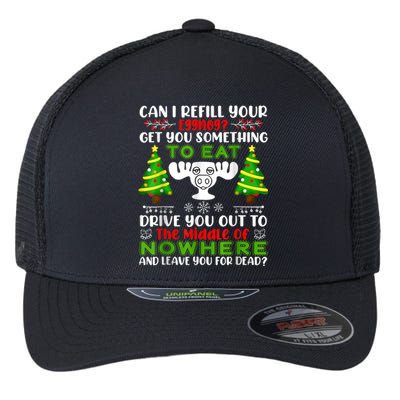 Can I Refill Your Eggnog Funny Christmas Vacation Quote Flexfit Unipanel Trucker Cap