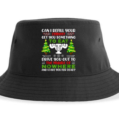 Can I Refill Your Eggnog Funny Christmas Vacation Quote Sustainable Bucket Hat