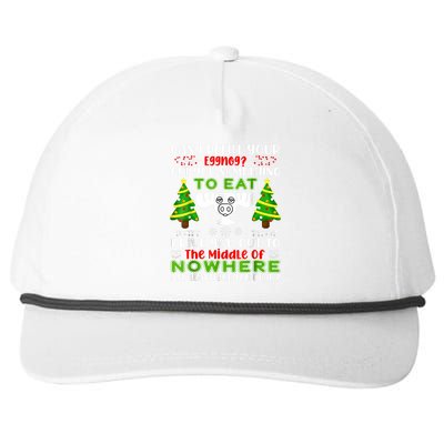 Can I Refill Your Eggnog Funny Christmas Vacation Quote Snapback Five-Panel Rope Hat