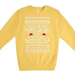 Can I Refill Your Eggnog Funny Christmas Vacation Quote Premium Crewneck Sweatshirt