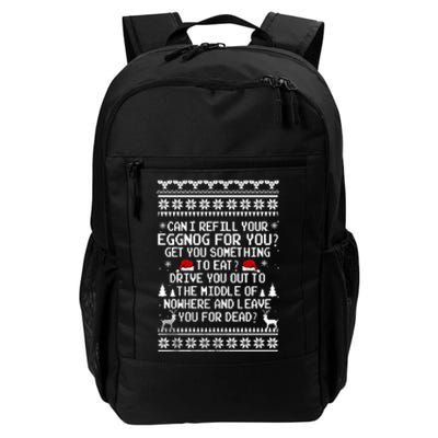 Can I Refill Your Eggnog Funny Christmas Vacation Quote Daily Commute Backpack