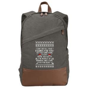 Can I Refill Your Eggnog Funny Christmas Vacation Quote Cotton Canvas Backpack