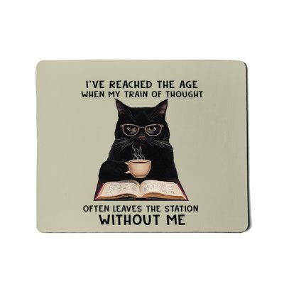Cat IVe Reached Theage When My Train Of Thought Age Mousepad