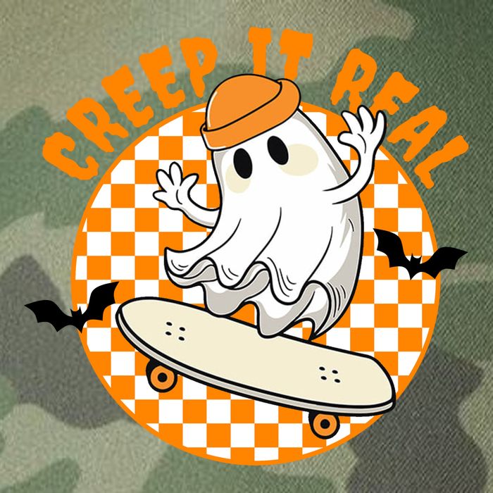 Creep It Real Skater Ghost Halloween Retro Legacy Tie Dye Trucker Hat