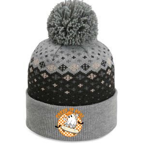 Creep It Real Skater Ghost Halloween Retro The Baniff Cuffed Pom Beanie