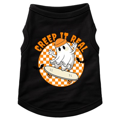 Creep It Real Skater Ghost Halloween Retro Doggie Tank