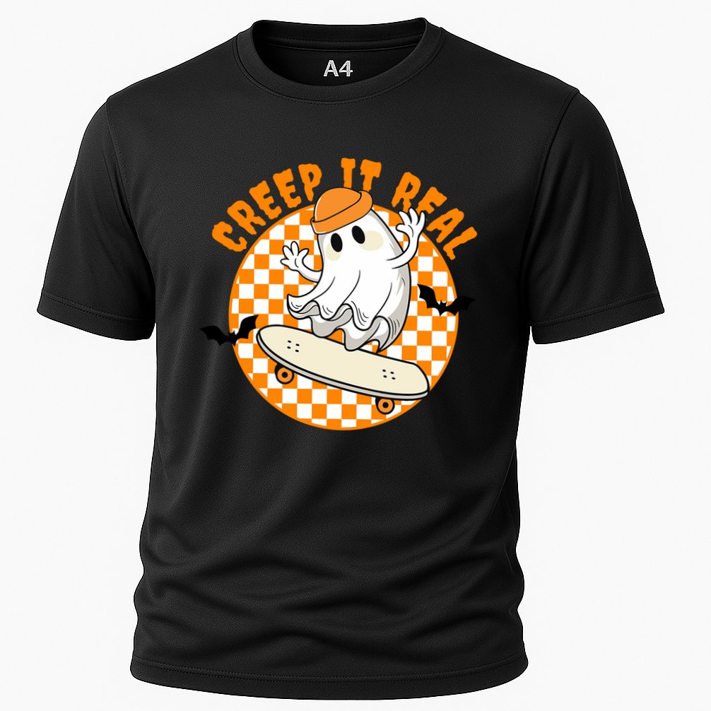 Creep It Real Skater Ghost Halloween Retro Performance Shirt