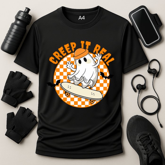 Creep It Real Skater Ghost Halloween Retro Performance Shirt