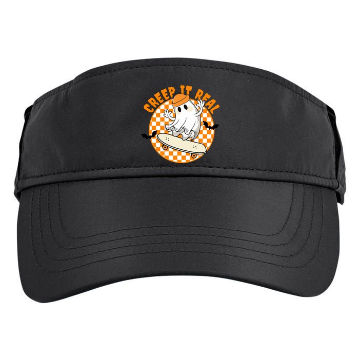 Creep It Real Skater Ghost Halloween Retro Adult Drive Performance Visor