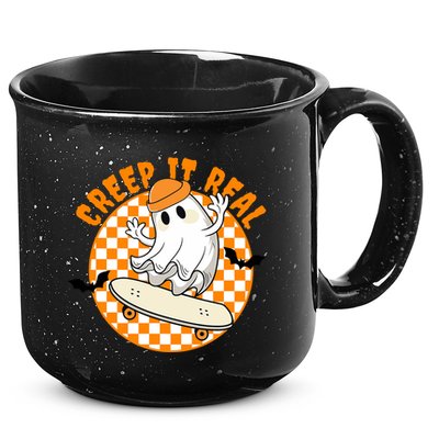 Creep It Real Skater Ghost Halloween Retro 15oz Campfire Ceramic Mug