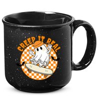 Creep It Real Skater Ghost Halloween Retro 15oz Campfire Ceramic Mug