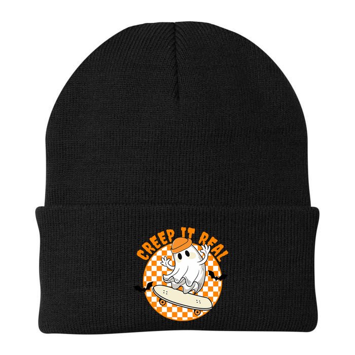 Creep It Real Skater Ghost Halloween Retro Beanie