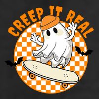 Creep It Real Skater Ghost Halloween Retro Beanie