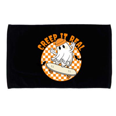 Creep It Real Skater Ghost Halloween Retro Microfiber Hand Towel
