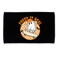 Creep It Real Skater Ghost Halloween Retro Microfiber Hand Towel