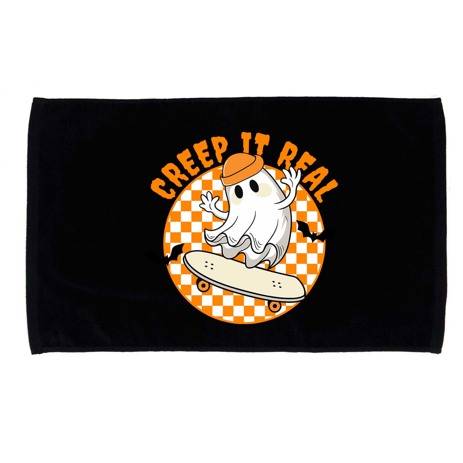 Creep It Real Skater Ghost Halloween Retro Microfiber Hand Towel