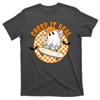 Creep It Real Skater Ghost Halloween Retro T-Shirt