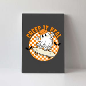 Creep It Real Skater Ghost Halloween Retro Canvas