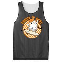 Creep It Real Skater Ghost Halloween Retro Mesh Reversible Basketball Jersey Tank