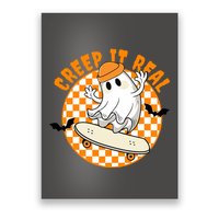 Creep It Real Skater Ghost Halloween Retro Poster