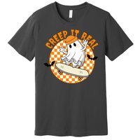 Creep It Real Skater Ghost Halloween Retro Premium T-Shirt