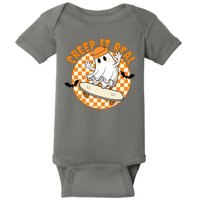 Creep It Real Skater Ghost Halloween Retro Baby Bodysuit