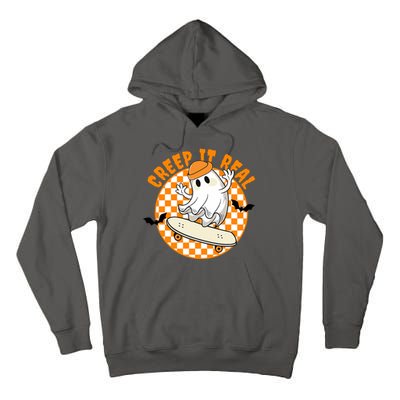 Creep It Real Skater Ghost Halloween Retro Tall Hoodie